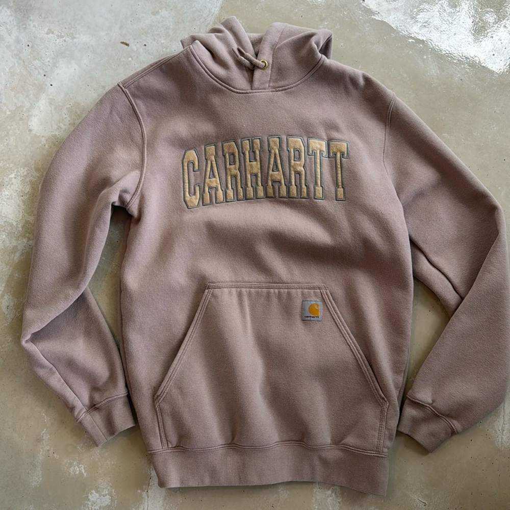 Men’s pale pink Carhartt hoodie! Perfect condition! Size small.